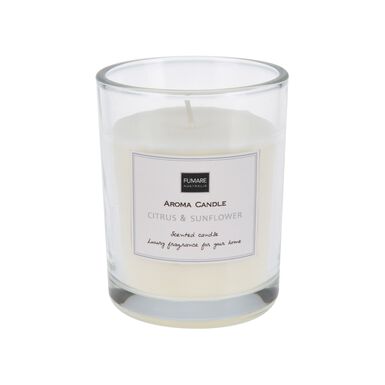 Vela en vaso de cristal Ø8x10cm en varios aromas