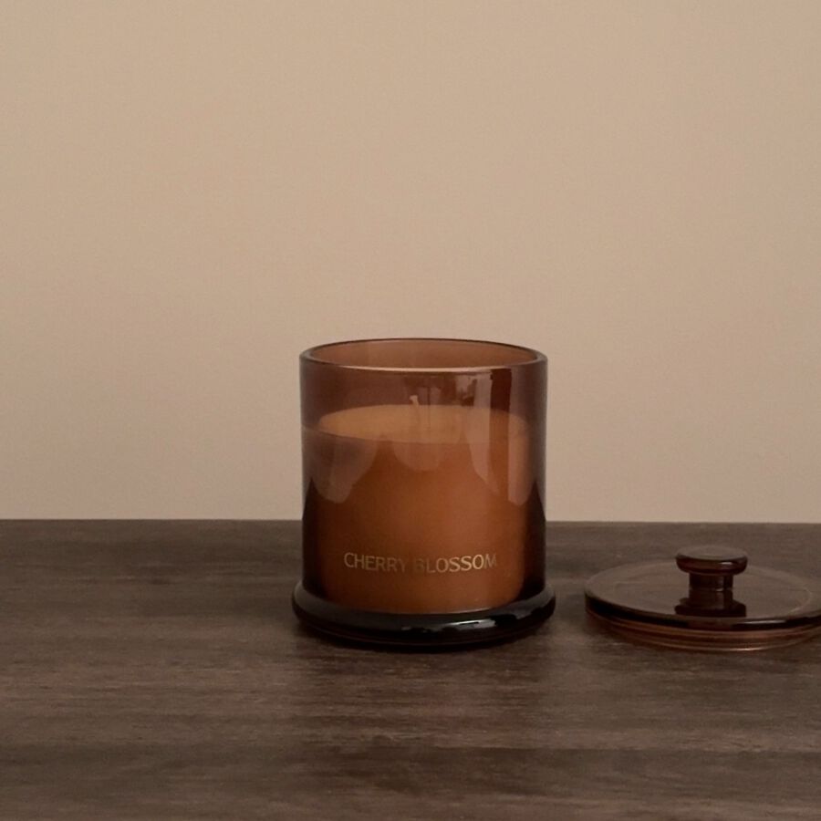 Vela aromática en vaso de cristal Cherry blossom Durcal Ø10x13cm