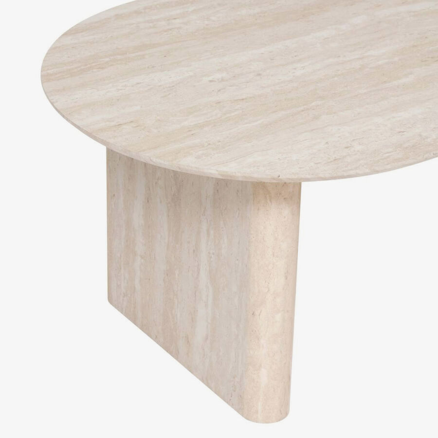 Mesa de centro de madera efecto travertino Elva 120x60x40cm