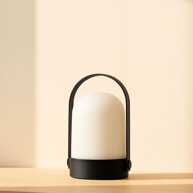 L&aacute;mpara de mesa inal&aacute;mbrica LED para exterior con asa Faro &Oslash;13x21cm