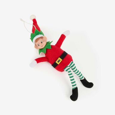 Figura elfo sentado de Navidad fieltro 25cm