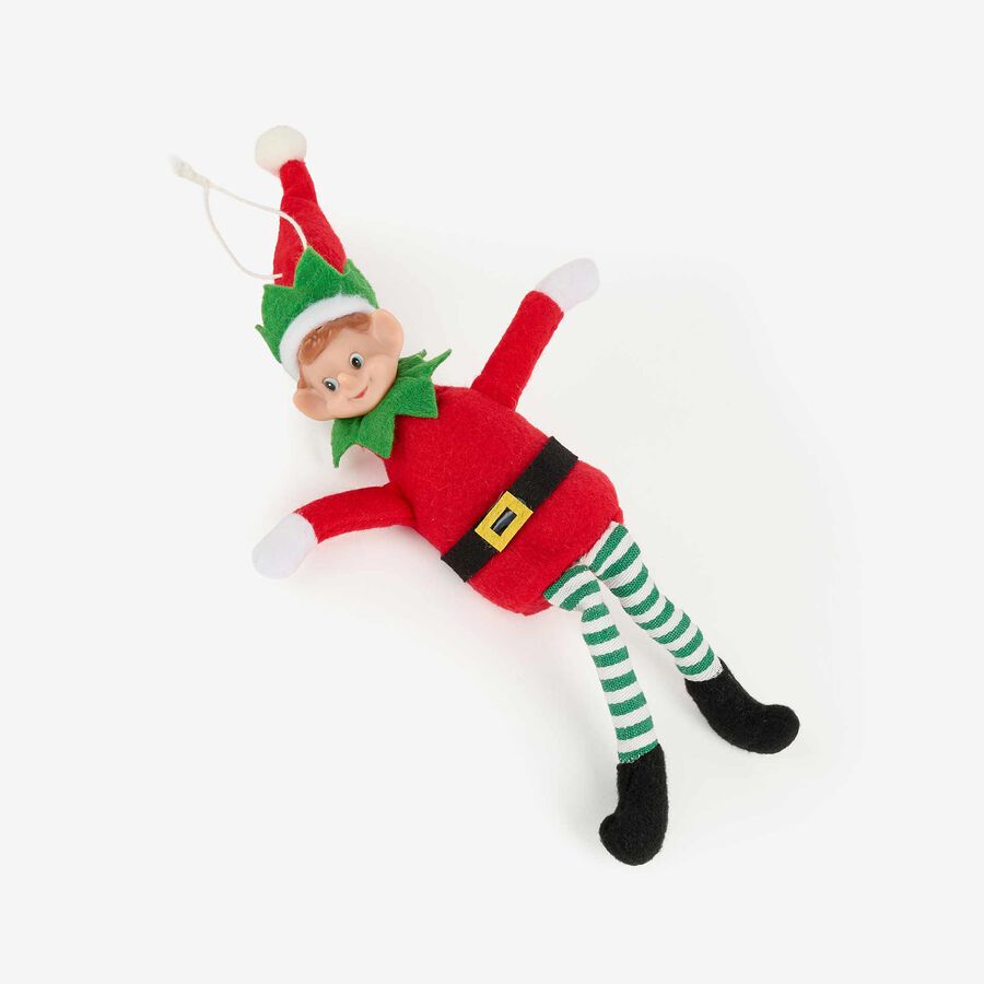Figura elfo sentado de Navidad fieltro 25cm