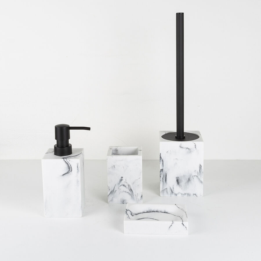 Escobillero efecto mármol Ø9x36cm