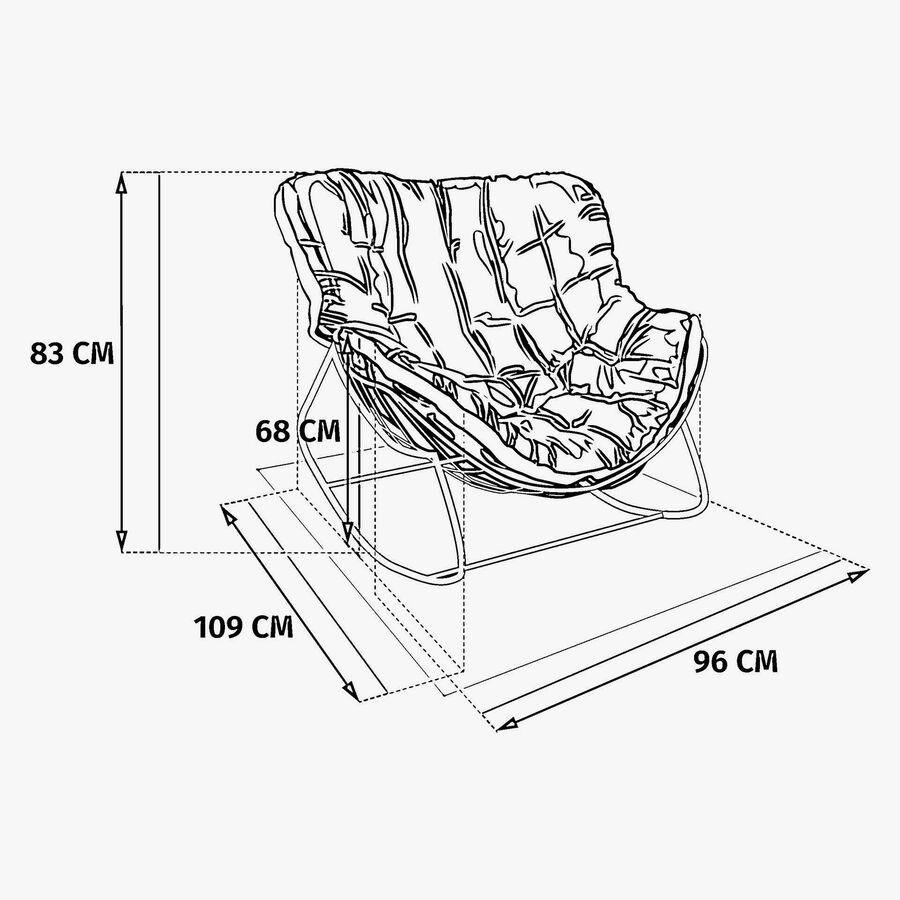 Mecedora de jard&iacute;n de acero verde Paolux 96x109x83cm