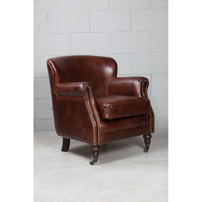 Butaca chester piel marrón 70x74x78cm Butaca chester piel marrón 70x74x78cm