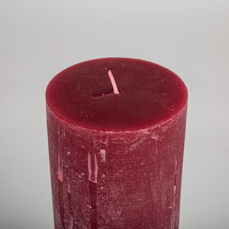 Vela burdeos estilo rústico