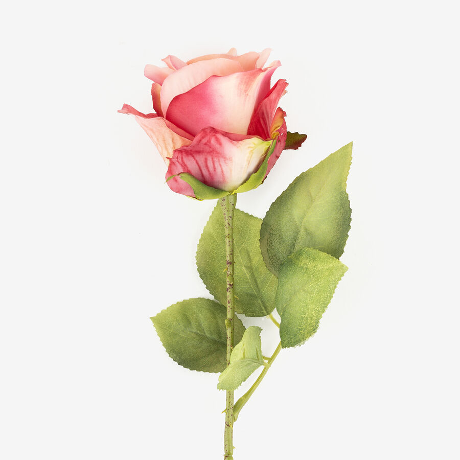 Flor artificial rosa rosado 55cm