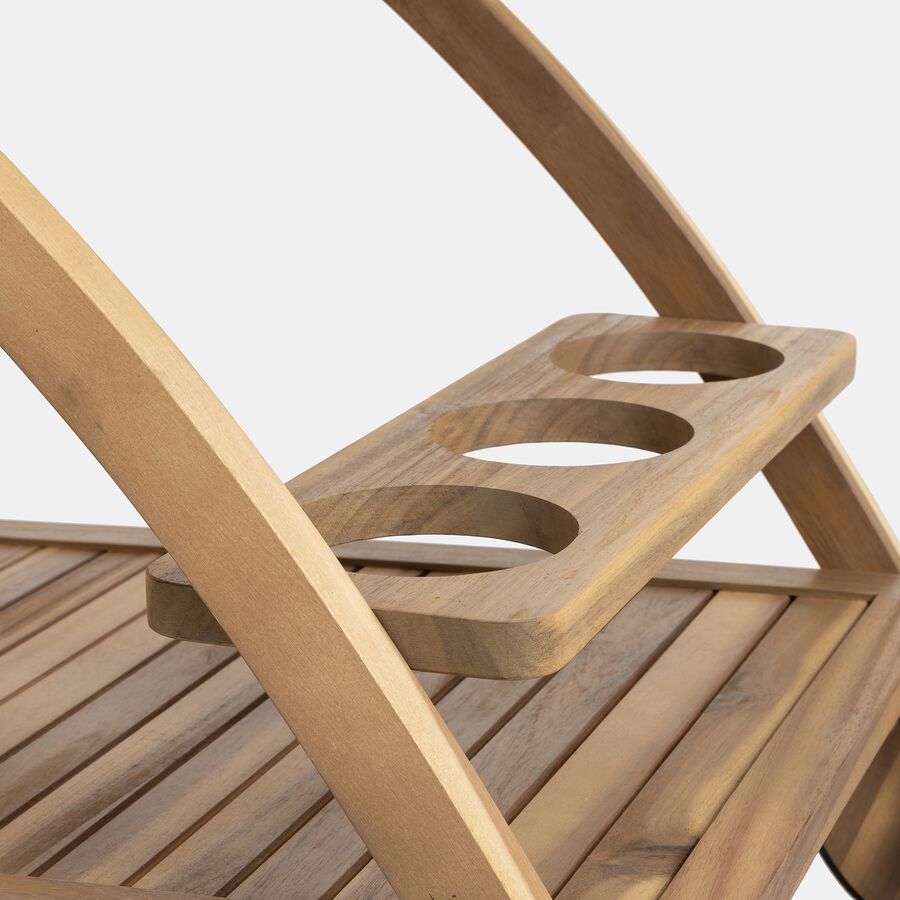 Camarera con ruedas de madera acacia Mykonos 105x56x78 cm
