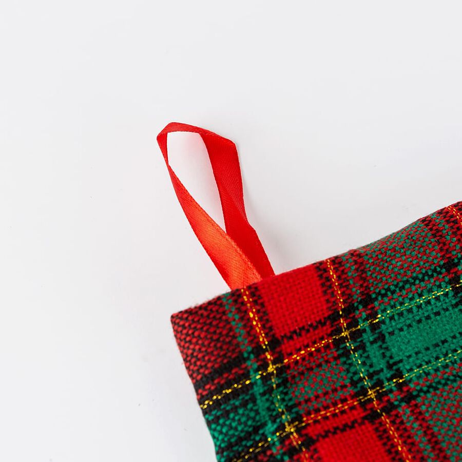 Calcet&iacute;n de Santa Claus de yute en varios modelos 42cm