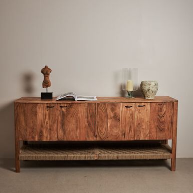 Aparador de madera de acacia con estante Bolt 180x45x80cm Clau&Chloe