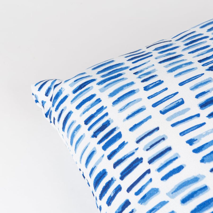 Cojín de exterior azul y blanco 43x43cm