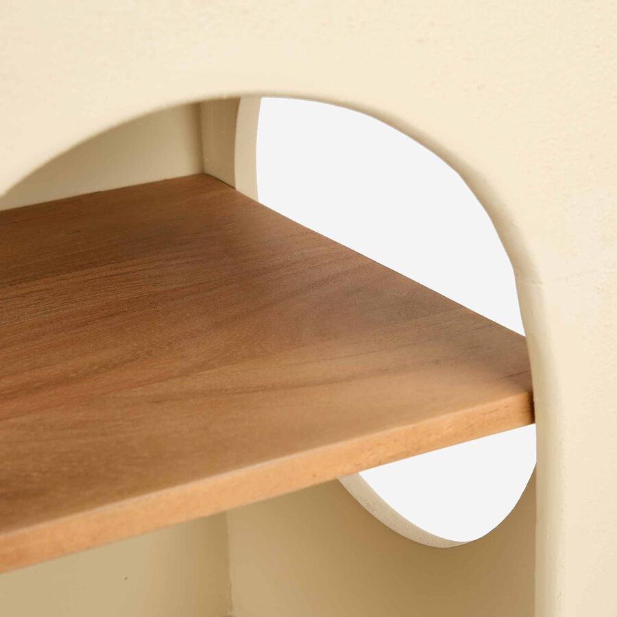 Mesa auxiliar de microcemento y madera Kurli 40x40x60 Clau&Chloe