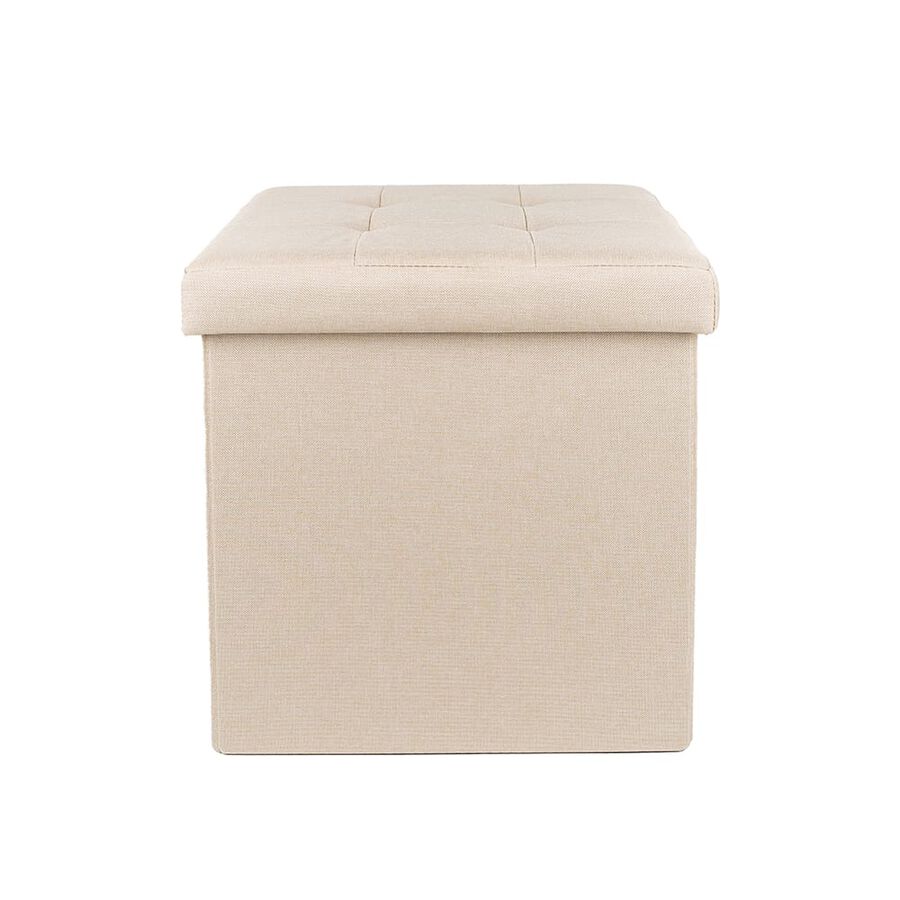 Puf con almacenaje beige 38x38cm