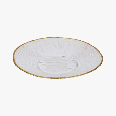 Plato de postre de vidrio con filo dorado Lumiere 21cm