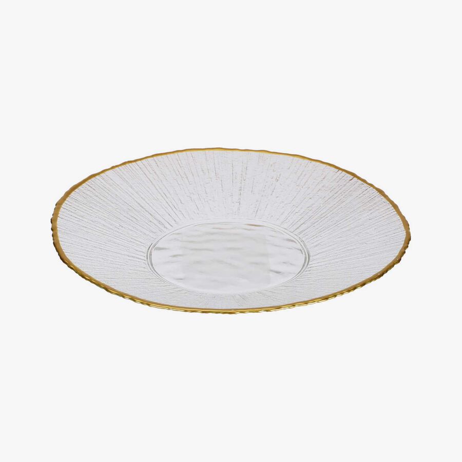 Plato de postre de vidrio con filo dorado Lumiere 21cm