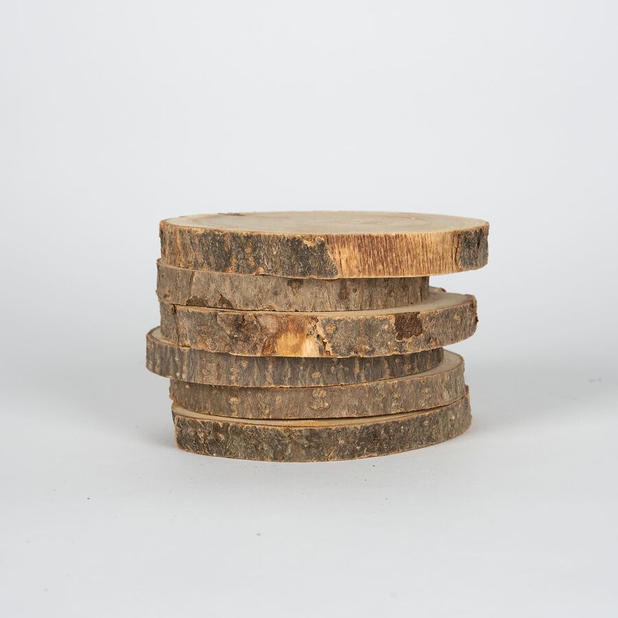 Set de 6 posavasos de madera Ø11cm
