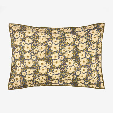 Funda de cojín rectangular de algodón estampado azul flores Mia 40x60cm Clau&Chloe