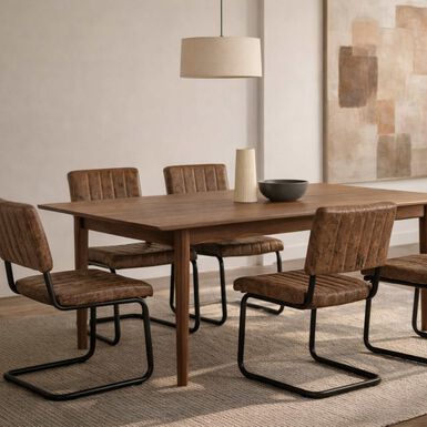 Silla de comedor marr&oacute;n Natalia 46x59x86cm