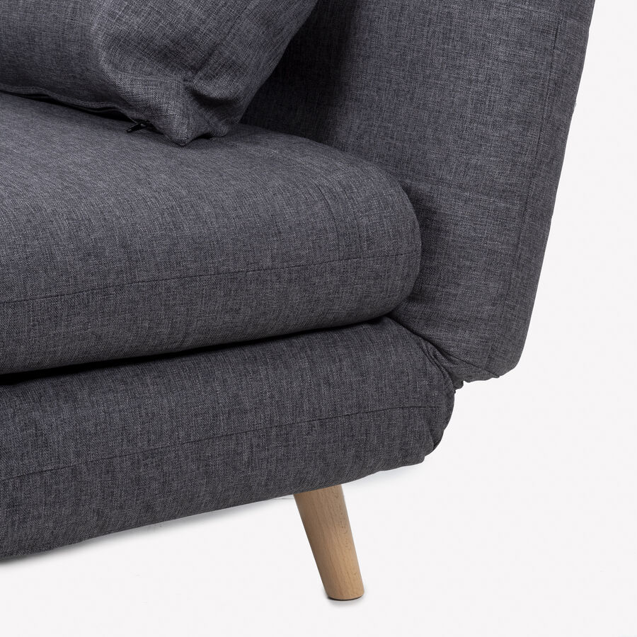 Sof&aacute; cama individual gris oscuro 127x91x84cm
