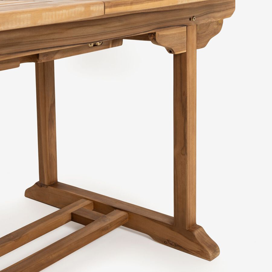 Mesa ovalada extensible de madera de teca 240/180x100x75cm