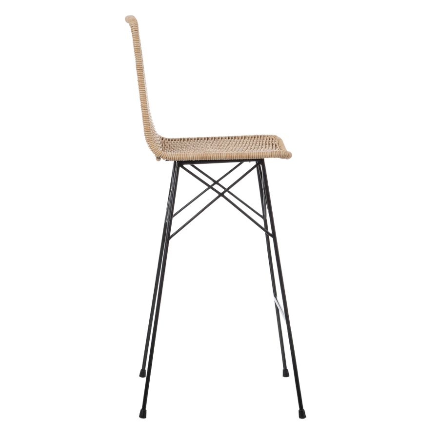 Taburete alto de ratán sintético y metal 45x41x113cm