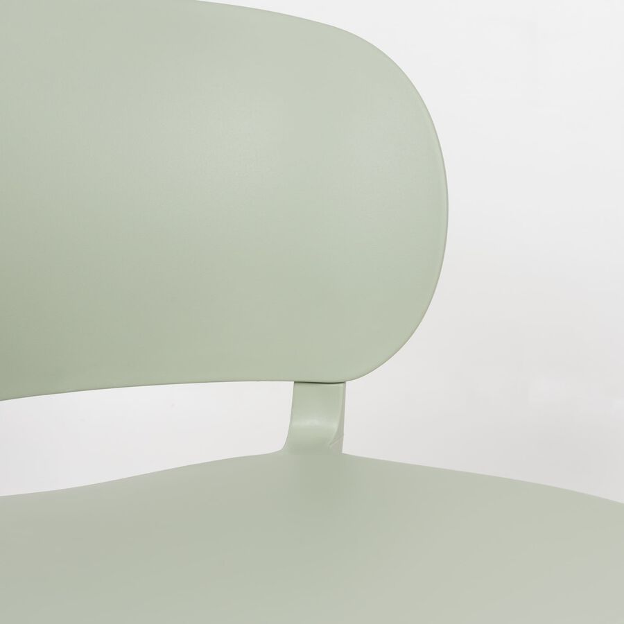 Silla de comedor apilable verde Daniela 50x49cm