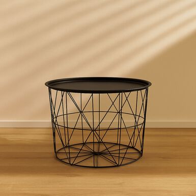 Mesa auxiliar de metal negra Dresde &Oslash;54x40cm