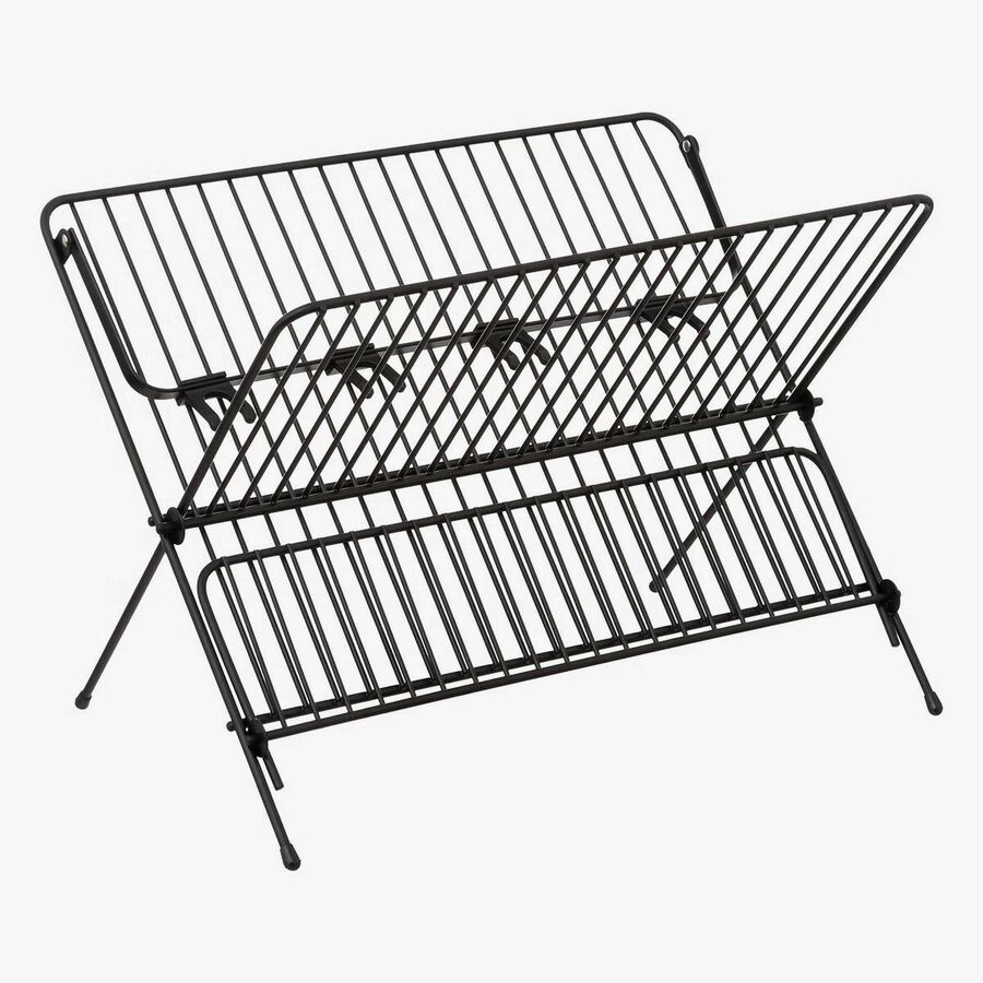 Escurreplatos plegable Foldix de metal negro 43,5x40,5cm