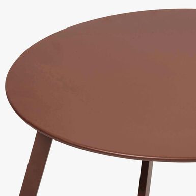 Mesa auxiliar de jard&iacute;n de acero caoba Saori &Oslash;70x40cm