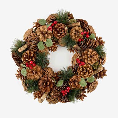 Corona decorativa de piñas Ø33x8cm