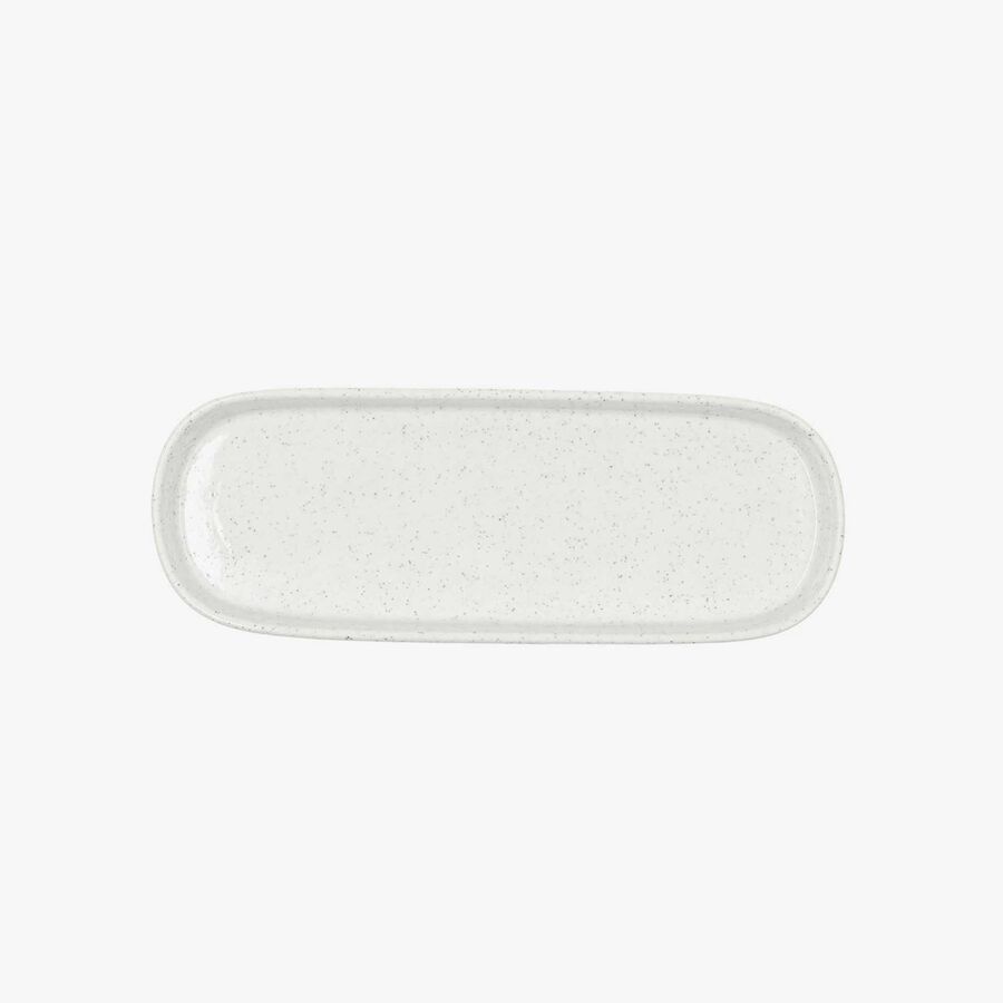 Bandeja moteada de cer&aacute;mica blanca Orizon &Oslash;22cm