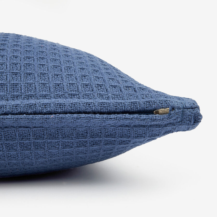 Funda de coj&iacute;n de algod&oacute;n azul Waffle 45x45cm