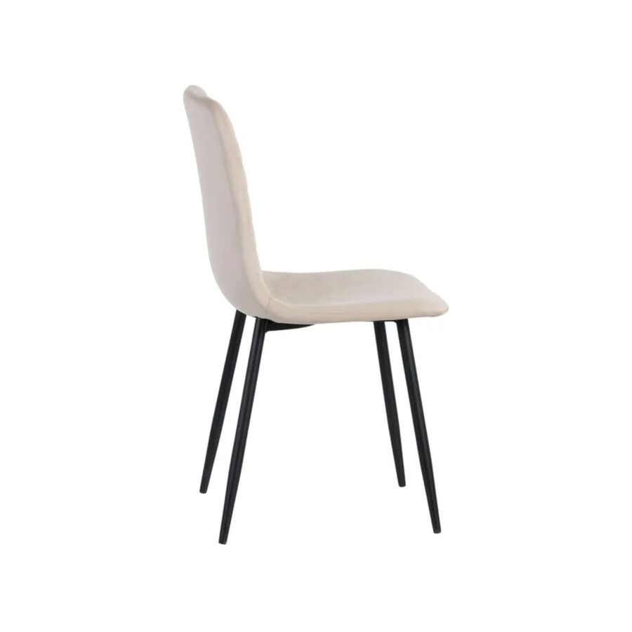 Set de 4 sillas de comedor velvet beige Izabal 55x44x88cm
