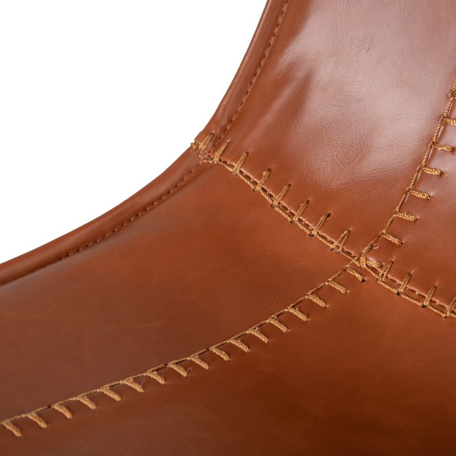 Set de 2 taburetes simil piel marr&oacute;n 95cm