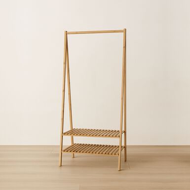 Perchero con estantes bamb&uacute; Isia 75x45x170cm