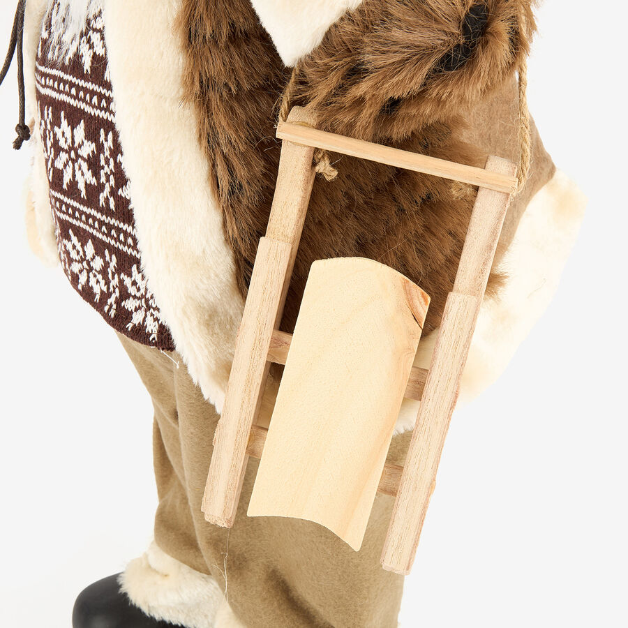 Figura decorativa Santa Claus con bolsa de regalos y trineo 60cm