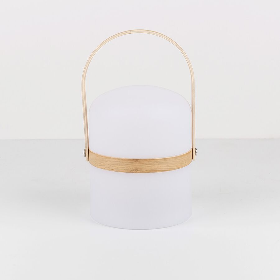 L&aacute;mpara de mesa inal&aacute;mbrica LED para exterior con asa Terra &Oslash;14,5x26,5cm