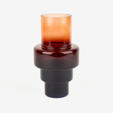 Jarrón de cristal ámbar Ø12x24cm