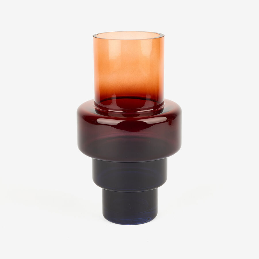 Jarrón de cristal ámbar Ø12x24cm