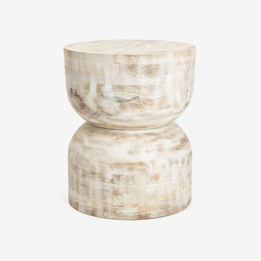 Mesa auxiliar de madera de mango Sontra &Oslash;40x50cm Clau&Chloe