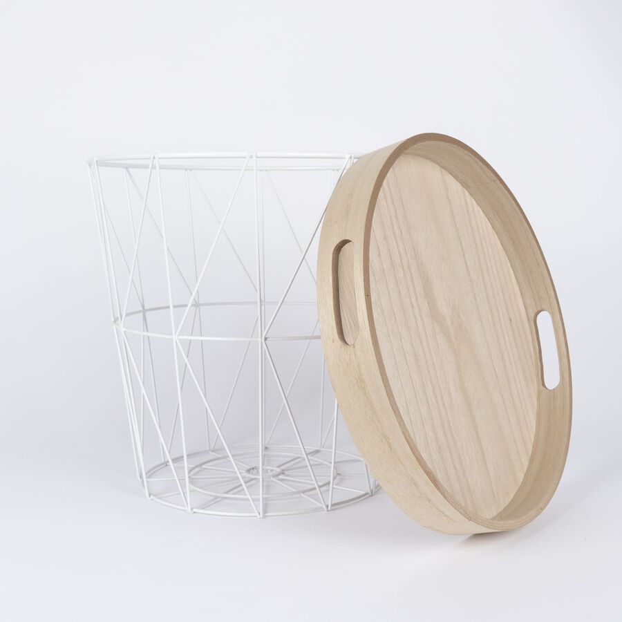 Mesa auxiliar con bandeja Cavea &Oslash;35x38cm