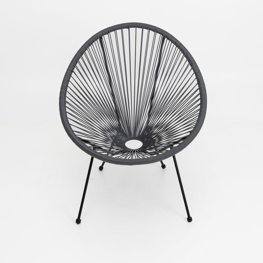Silla de exterior gris de acero Acapulco 56x72x88cm