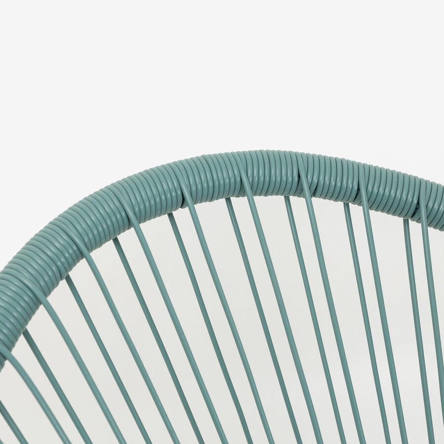 Silla de jardín de ratán sintético verde agua Acapulco 72x90x83cm