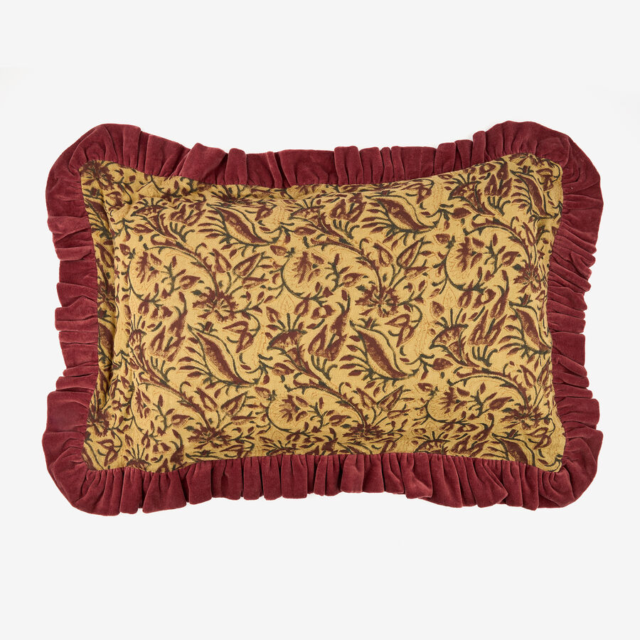 Funda de cojín de algodón burdeos Mia 40x60cm Clau&Chloe