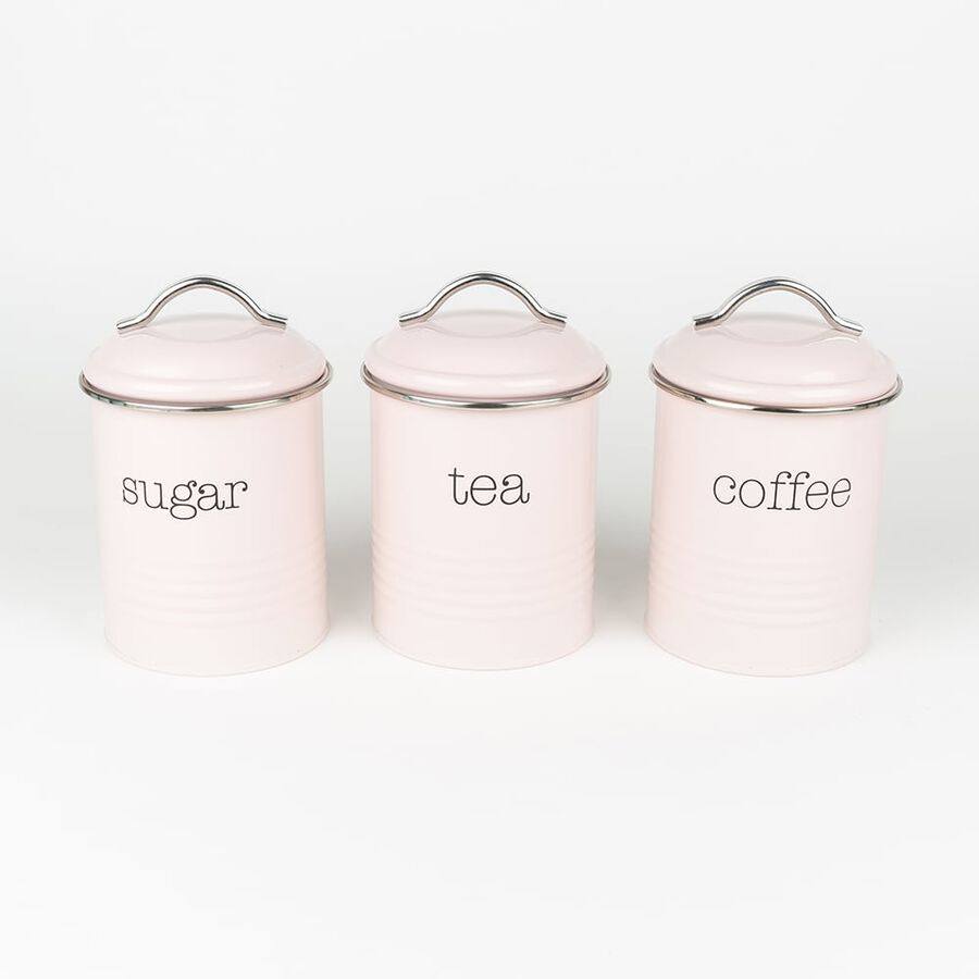 Set de 3 botes de metal para café 11x16cm