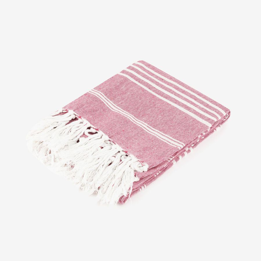 Pareo de algodón con rayas rojas Cannes 85x170cm