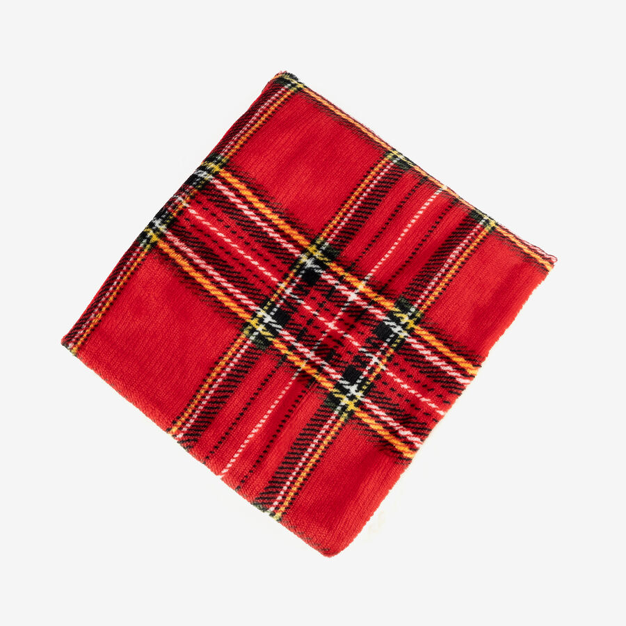 Funda de cojín de poliéster rojo Tartán 45x45cm