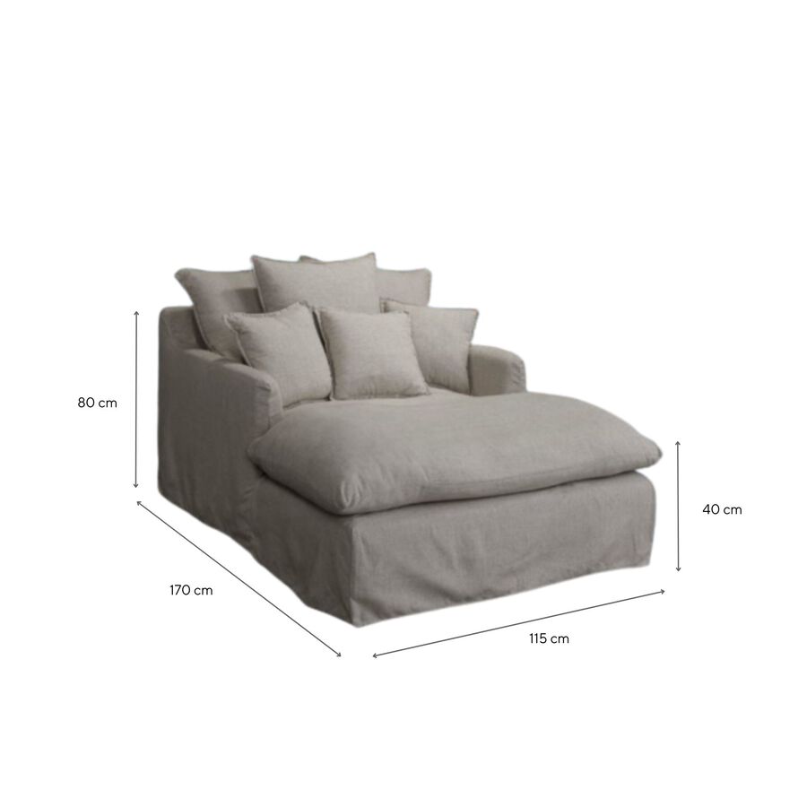 Loveseat crema Benedetta 115x170cm Clau&Chloe