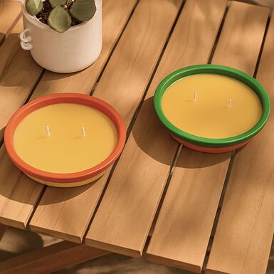 Vela de citronela de dos mechas en tarro Tropic Ø15x4m