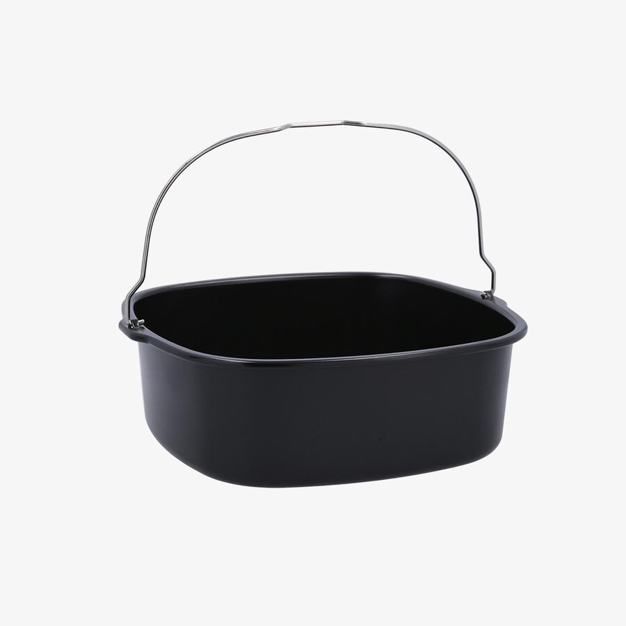 Molde cuadrado con asa de airfryer gris de acero